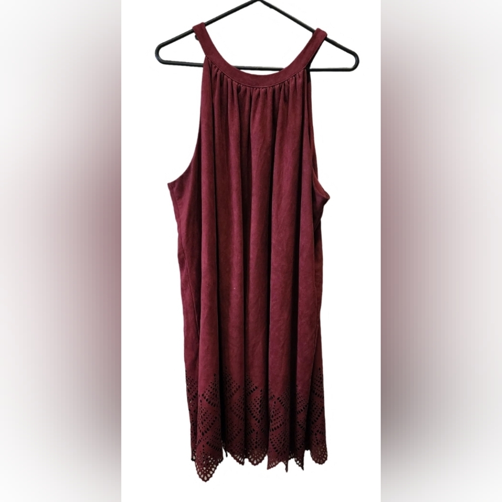 Rue 21 maroon suede halter dress, size 3X
